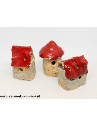 Satz von 3 Stück Mini Haus Keramik...