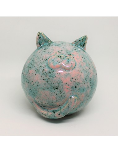 kot różowo niebieski CERAMIKI WYJĄTKOWY ozdoba handmade rękodzieło prezent urodziny