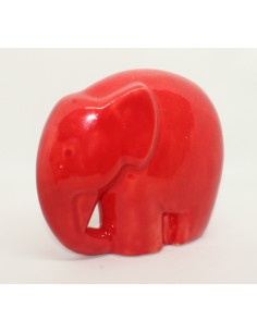 czerwony slonik ceramiki  ozdoba handmade rękodzieło prezent