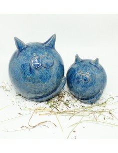 niebieski kot unikat ceramiki  ozdoba handmade rękodzieło prezent